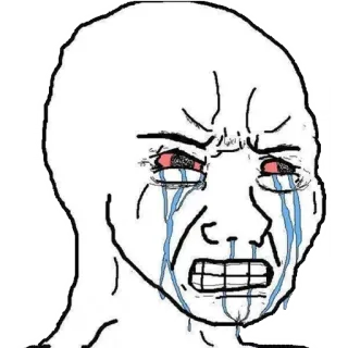 😭 ミーム, Wojak, 泣く, 不機嫌, 悲しい, 落ち込む telegram sticker