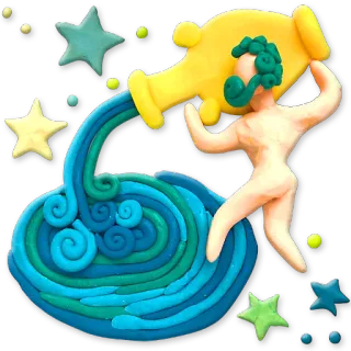 ♒ aquarius, zodiac, astrology, stars, water bearer, horoscope whatsapp sticker