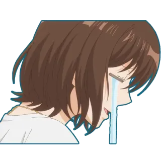 😭 anime, crying, sad, tear, cartoon, emotion, girl whatsapp sticker