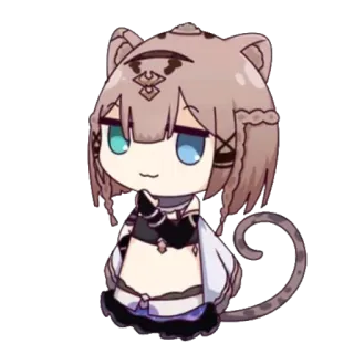 😏 anime, cat, chibi, cute, kawaii, sticker telegram sticker