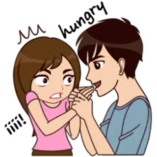 😛 Dessin animé, Couple, Amour, Mignon, Relation, Affection telegram sticker