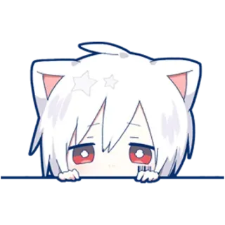 👀 anime, cat, kawaii, cute, character, chibi, manga telegram sticker
