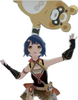 😊 Xiangling Genshin Impact Anime, Gra wideo, Kreskówka, Postać, Xiangling, Genshin Impact telegram sticker