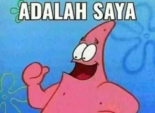🤔 Patrick Star SpongeBob SquarePants ADALAH SAYA Dessin animé, Étoile de mer, Drôle, Meme telegram sticker