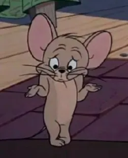 🤷‍♀ Jerry Tom and Jerry Desenho animado, Rato, Jerry, Confuso, Dando de ombros telegram sticker