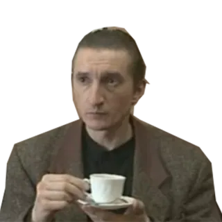 ☕ homem, chá, xícara, pessoa, adulto whatsapp sticker