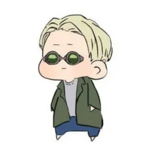 😕 dessin animé, personnage, lunettes, manteau, kawaii telegram sticker