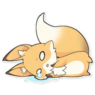 😭 fuchs, tier, süß, cartoon, traurig, weinend, illustration whatsapp sticker