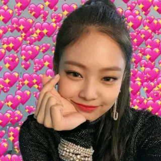 💖 Jennie Kim K-pop, singer, BLACKPINK, heart, cute, woman, Jennie telegram sticker