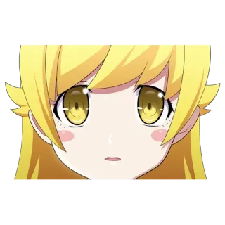 😧 Shinobu Oshino Monogatari 애니메이션, 캐릭터, 소녀, 오시노 시노부, 모노가타리, 귀여운 telegram sticker