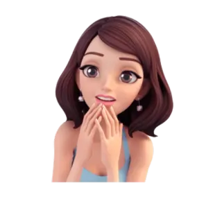 😮 Dibujo animado, Mujer, Chica, Personaje, Animado telegram sticker