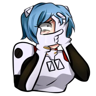 🤢 Rei Ayanami Neon Genesis Evangelion Anime, Manga, Rei Ayanami, Evangelion, gugup, takut, Gadis anime whatsapp sticker