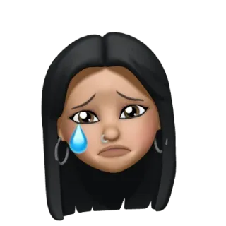 😪 이모티콘, 슬픈, 울음, 여자, 눈물 telegram sticker