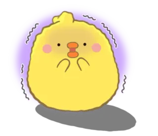 😞 卡通, 小鸡, 可爱, 动物, 黄色, 伤心, 担心, 卡哇伊 telegram sticker