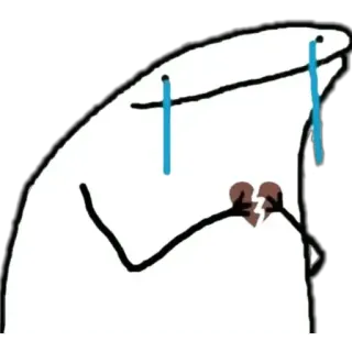 💔 broken heart, sad, emotional, crying, cartoon telegram sticker