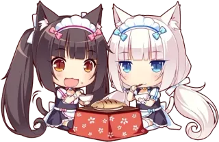 🐟 Anime, Ragazze gatto, Carino, Maid, Neko, Chibi telegram sticker