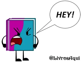 😤 HEY! libro, cartone animato, rabbia, frustrazione, fumetto telegram sticker