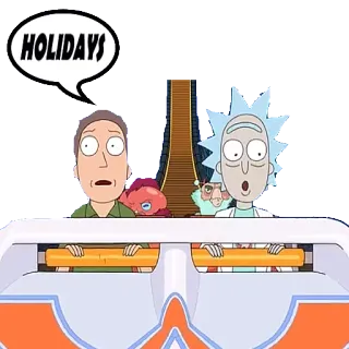 🎢 HOLIDAYS dibujos animados, fiestas, Rick, Rick y Morty telegram sticker