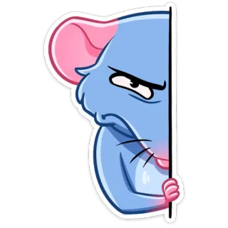 😡 ratón, dibujos animados, pegatina, animal telegram sticker