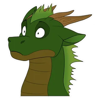 😮 Drache, Cartoon, Fantasy, Kreatur, Grün, Niedlich telegram sticker