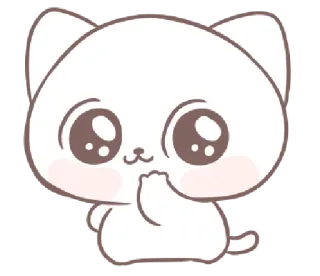 😮 gato, fofo, animal, gatinho, kawaii, desenho animado whatsapp sticker