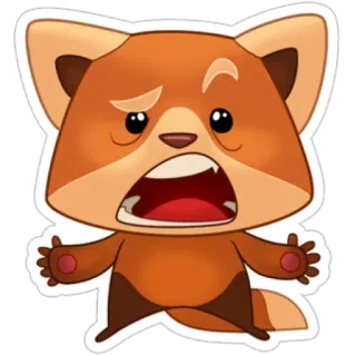 😧 Panda rojo, Dibujo animado, Adhesivo, Animal, Expresión, Enojado telegram sticker