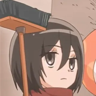 🧣 Mikasa Ackerman Attack on Titan Anime, Manga, Nettoyage, Mignon, Personnage telegram sticker