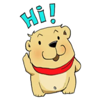 🙂 Hi! Bär, Hallo, Hallo, Gruß, süß, Cartoon telegram sticker