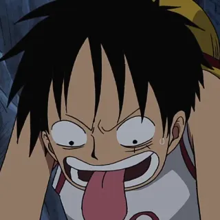 😝 Monkey D. Luffy One Piece anime, one piece, monkey d luffy, luffy, desenho animado, mostrando a língua telegram sticker