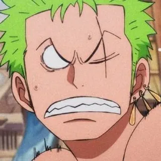 😡 Zoro One Piece Anime, Manga, Pirat, Schwertkämpfer, Narbe telegram sticker