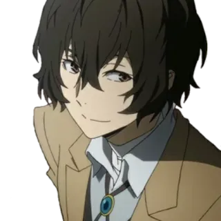 🙂 Dazai Osamu Bungo Stray Dogs Anime, Mangá, Dazai Osamu, Bungo Stray Dogs, Personagem, Retrato telegram sticker