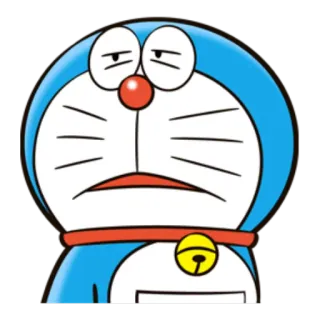 😑 Doraemon дораэмон, аниме, мультфильм, кот-робот, смешное лицо, скучно, уставший telegram sticker