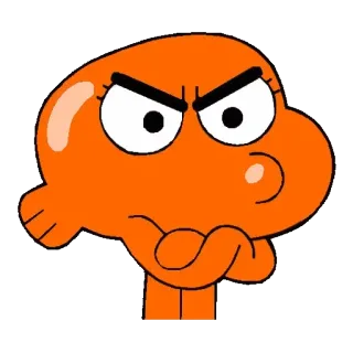 😠 Darwin The Amazing World of Gumball Cartoon, Fisch, Darwin, Wütend, Orange whatsapp sticker