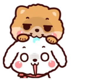 😜 pies, szczeniak, słodki, zwierzę, kawaii, kreskówka, zwierzak telegram sticker