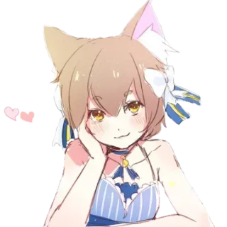 ❤️ Felix Argyle Re:Zero Anime, Orecchie da gatto, Kawaii, Carino, Trap telegram sticker
