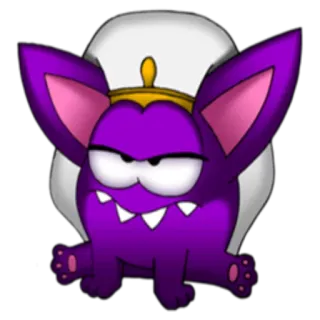 😌 cartoon, purple, monster, animal, crown telegram sticker