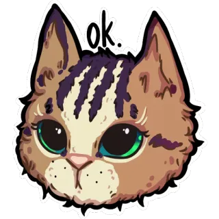 👌 ok. 고양이, OK, 스티커, 동물, 귀여운, 애완 동물 telegram sticker