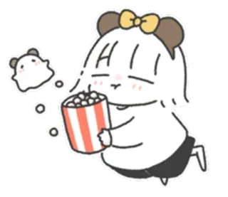 🍿 Dibujos animados, Mono, Palomitas, Snack, Oso, Kawaii, Sueño telegram sticker