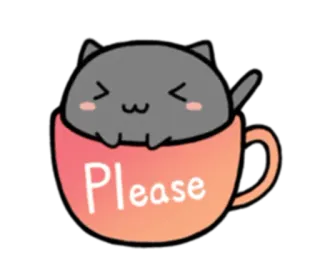 😝 Please Katze, niedlich, kawaii, Aufkleber, bittend, Tasse, Tier telegram sticker