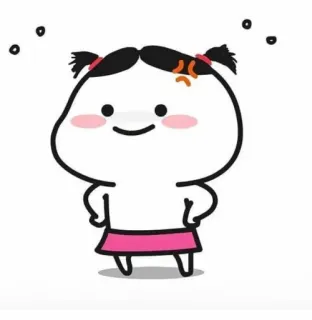 🤨 Desenho animado, Bravo, Fofo, Personagem, Feminino, Menina telegram sticker