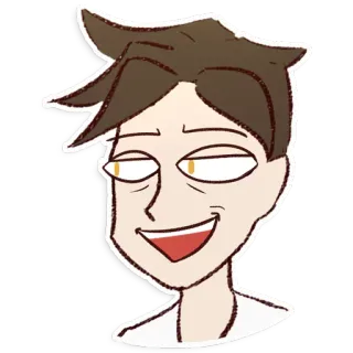 😉 cartoon, man, sticker, smug, facial expression, illustration telegram sticker