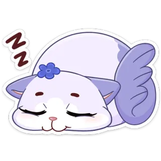 😴 ZZ cat, sleeping, sticker, cute, cartoon, purple, zzz whatsapp sticker