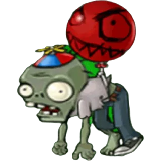 🎈 Plants vs. Zombies zombie, balloon, plants vs zombies, video game, monster whatsapp sticker