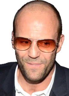 😎 Jason Statham attore, occhiali da sole, ritratto, calvo telegram sticker