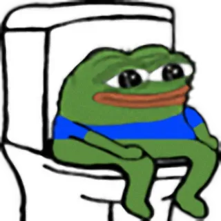 🚽 Pepe the Frog 青蛙, 佩佩, 厕所, 坐着, 表情包 telegram sticker