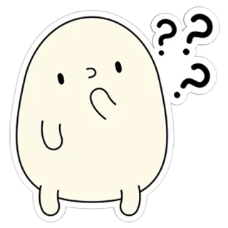😯 卡通, 问号, 困惑, 贴纸, 可爱 telegram sticker