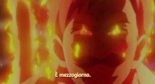 🗿 È mezzogiorno. аниме, огонь, свечение, человек telegram sticker