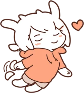 💓 cartoon, character, cute, heart, rabbit, illustration whatsapp sticker