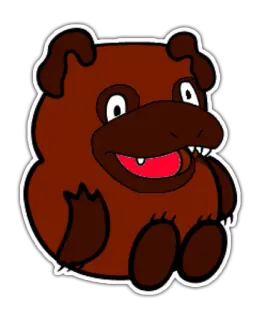 ⏳ brązowy, niedźwiedź, zwierzę, kreskówka, naklejka telegram sticker