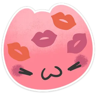 👄 キス, 唇, かわいい, 可愛い, ピンク, マンガ telegram sticker